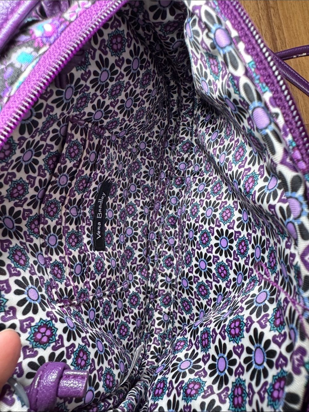 Vera Bradley Purple Floral Crossbody Bag - Quilted Fabric - Picture 6 of 11